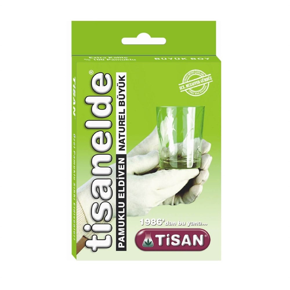 Tisanelde Pamuklu Eldiven / Naturel Büyük