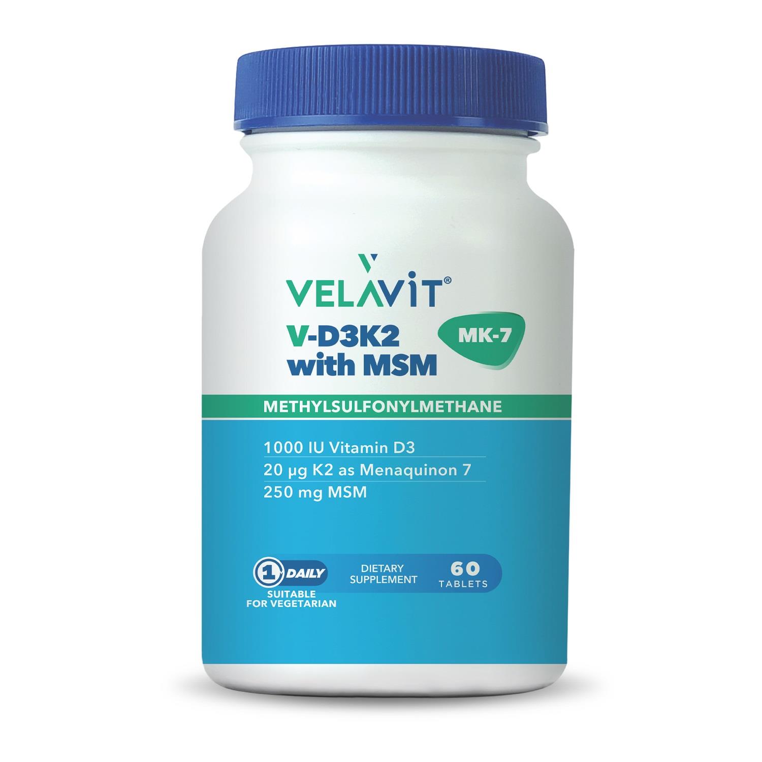 Velavit V-D3K2 with MSM 60 Tablet