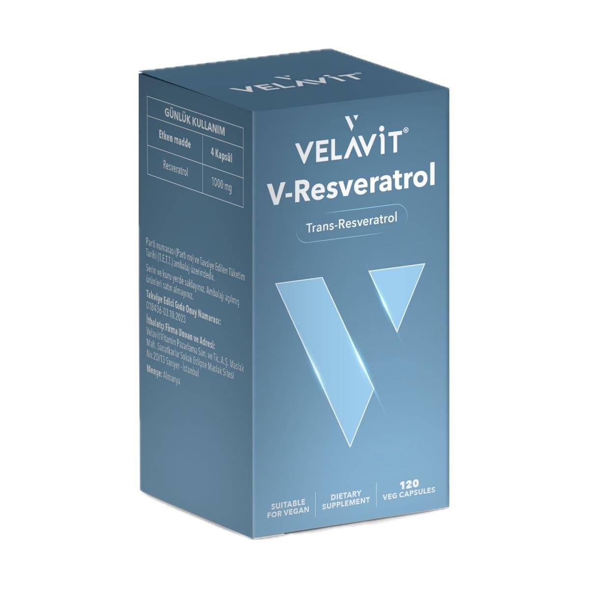 Velavit V-Resveratrol 120 Kapsül