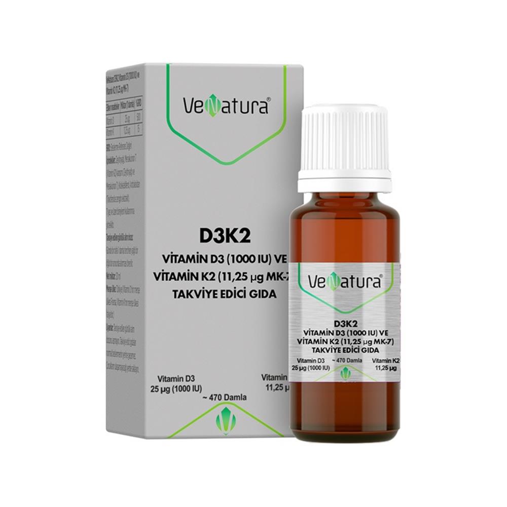 VeNatura D3K2 (11,25mcg MK-7) Damla 20 ml