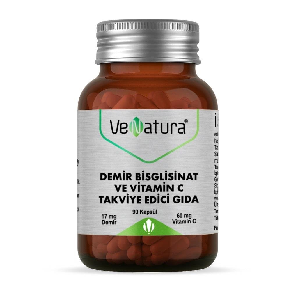 Venatura Demir Bisglisinat ve Vitamin C 90 Kapsül