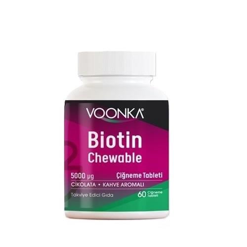 Voonka Biotin 5000 mcg 62 Çiğneme Tablet