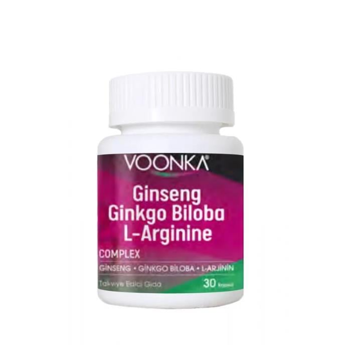 Voonka Ginseng Ginkgo Biloba L-Arginine 30 Kapsül