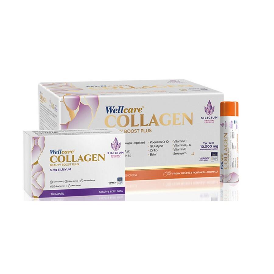 Wellcare Collagen Beauty Boost Plus Frenk Üzümü-Portakal Aromalı 30 shot + 30 Kapsül