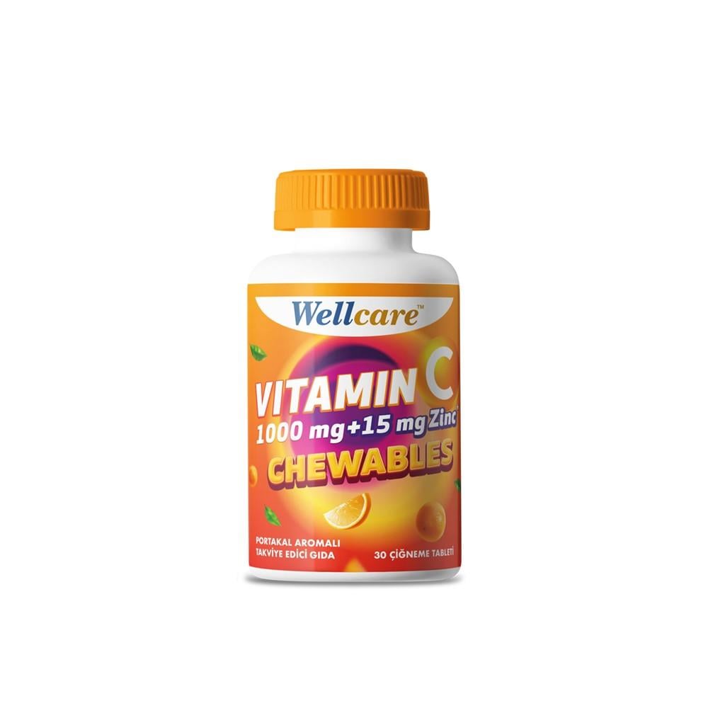 Wellcare Vitamin C + Çinko 30 Çiğneme Tablet