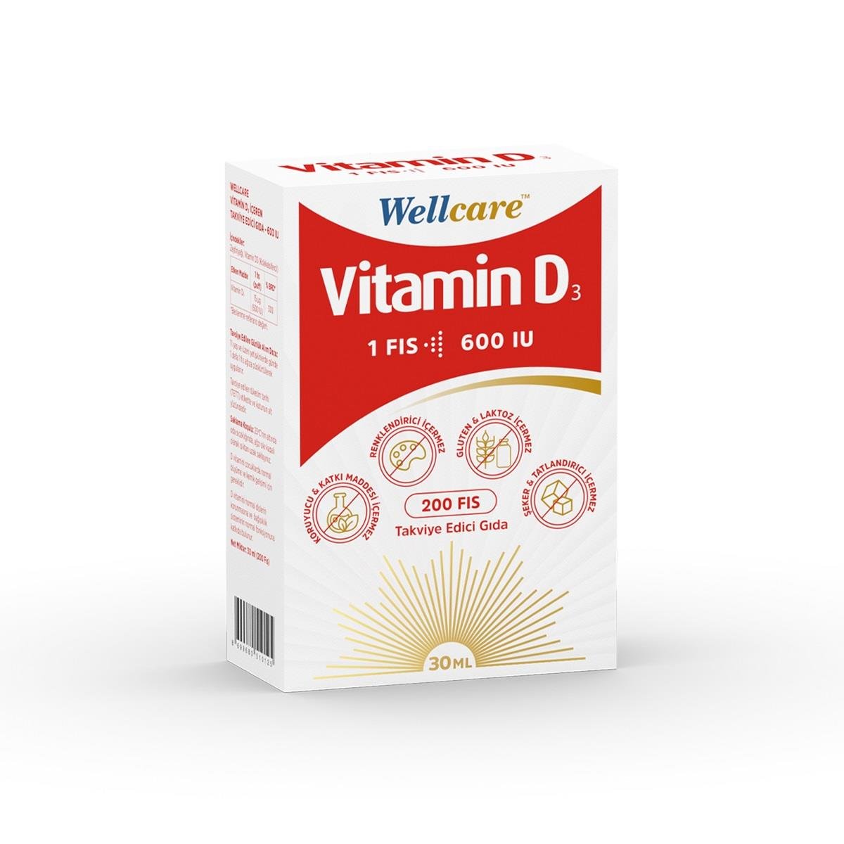 Wellcare Vitamin D3 600 IU 30 ml