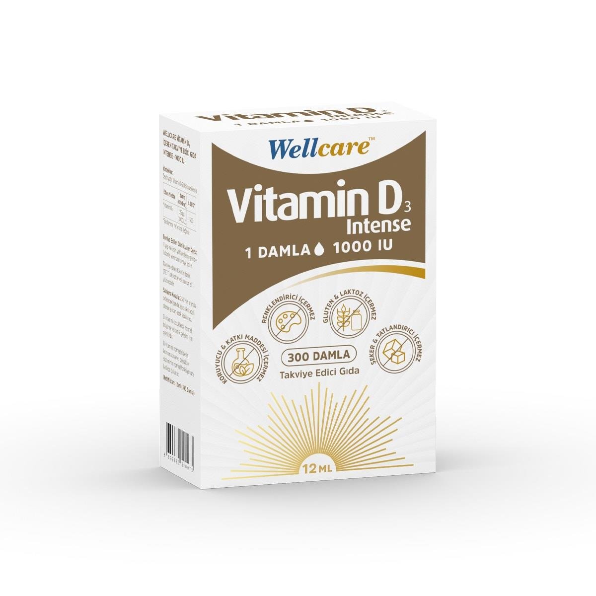Wellcare Vitamin D3 İntense 1000 IU Damla 12 ml