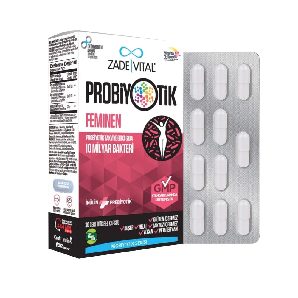 Zade Vital Probiotics Feminen 30 Kapsül