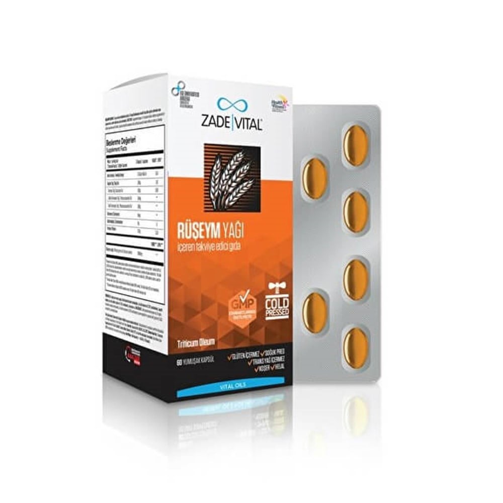 Zade Vital Ruşeym Yağı 500 mg 60 Kapsül