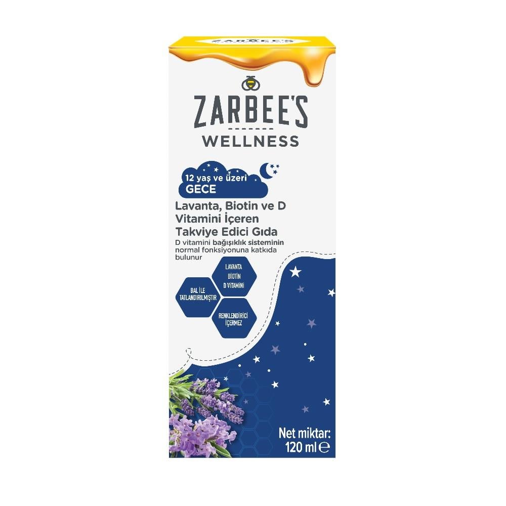 Zarbee's Wellness Lavanta, Biotin ve D Vitamini İçeren Takviye Edici Gıda 120 ml