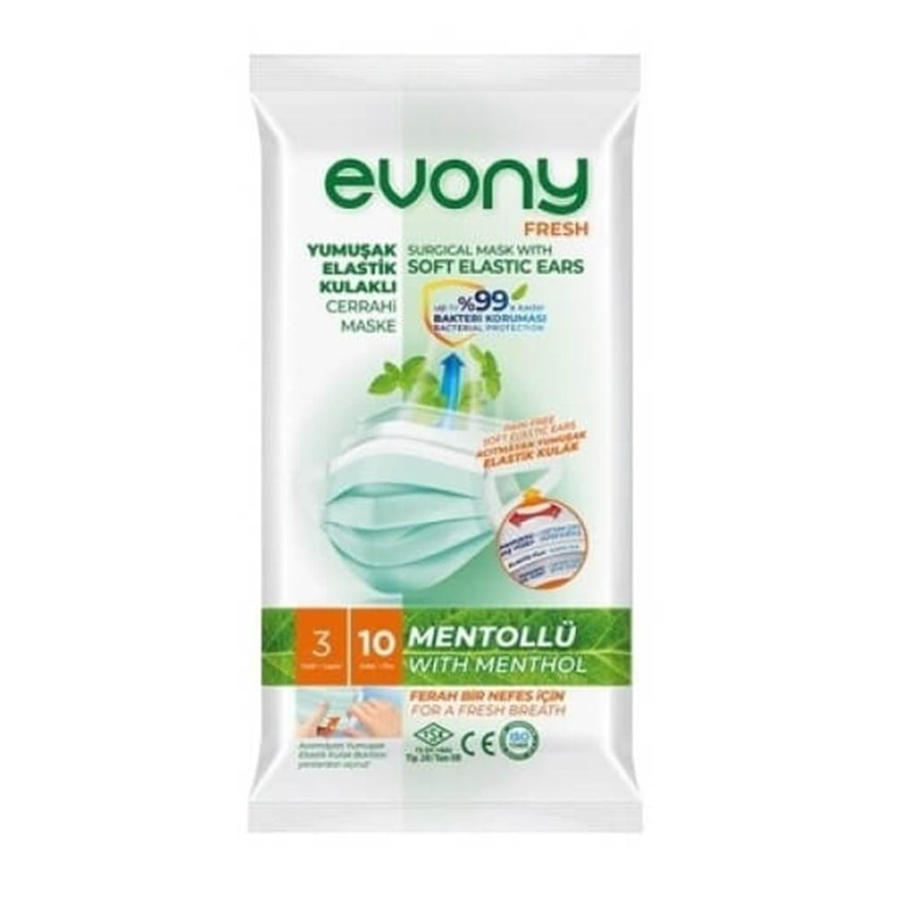 Evony Fresh Mentollü Cerrahi Maske 10'lu