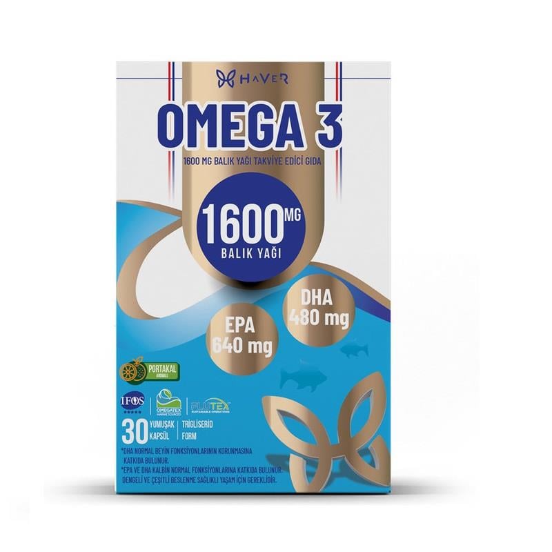 Haver Omega 3 1600 Mg Balık Yağı 30 Kapsül