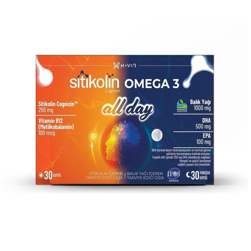 Haver Sitikolin & Omega 3 All Day 60 Kapsül
