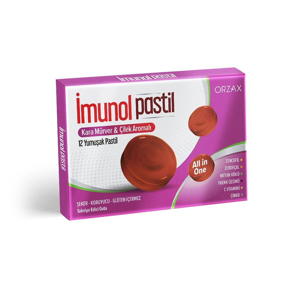İmunol Pastil Kara Mürver & Çilek Aromalı