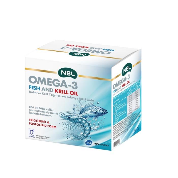 NBL Omega-3 Fish and Krill Oil 100 Kapsül