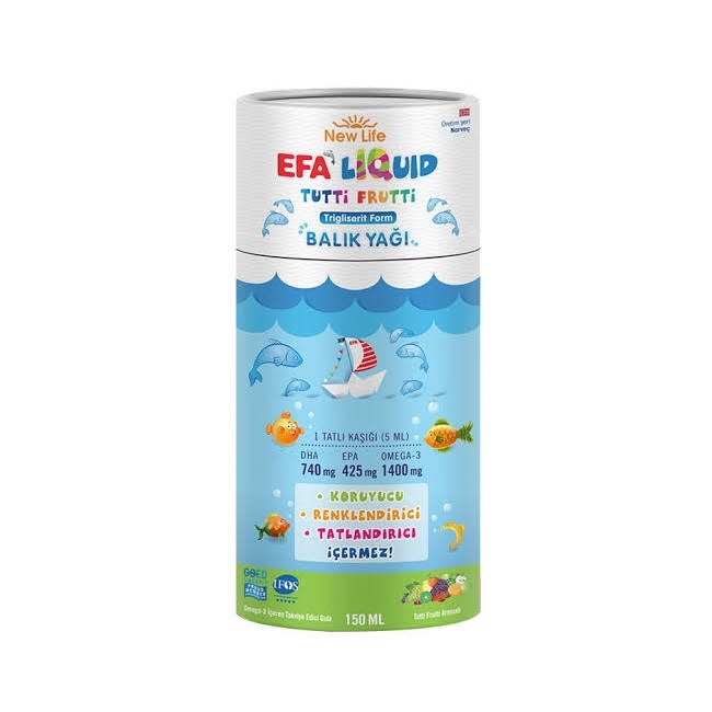 New Life Efa Liquid Tutti Frutti Aromalı Balık Yağı 150 ml