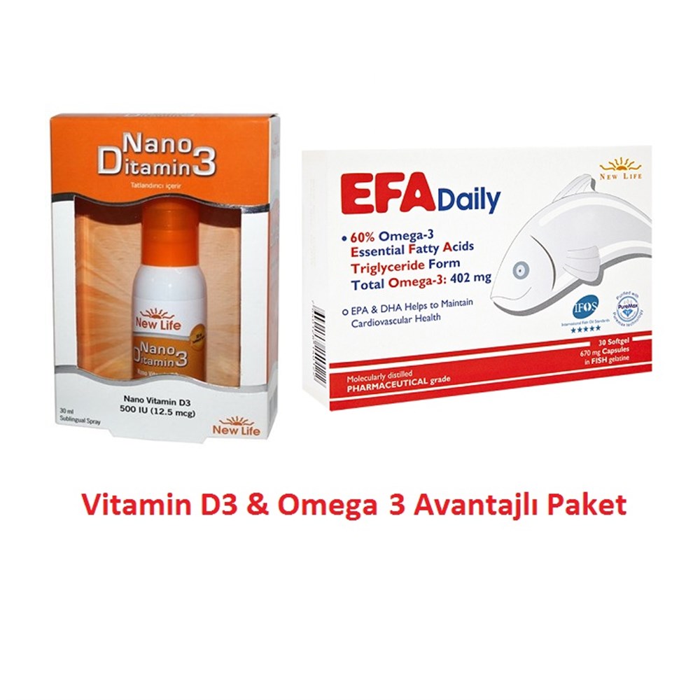 New Life Nano Ditamin3 & EFA Daily Avantajlı Paket