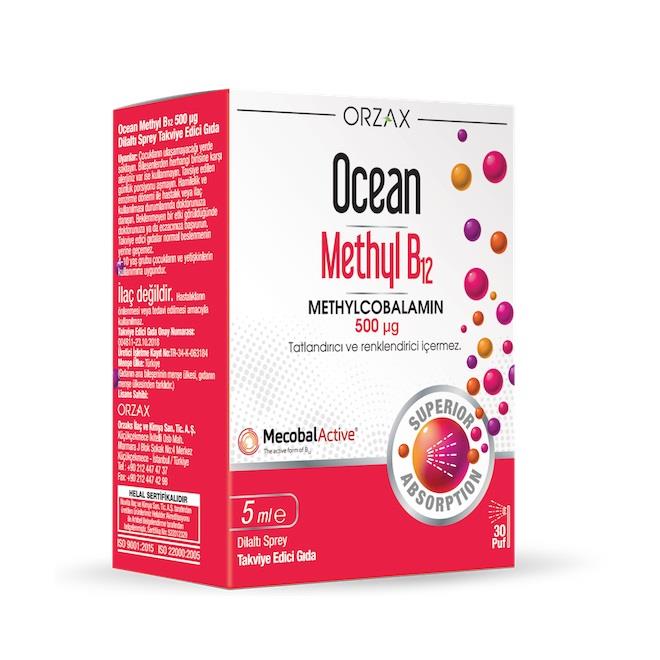 Ocean Methyl B12 500 mcg Dilaltı Spreyi 5 ml