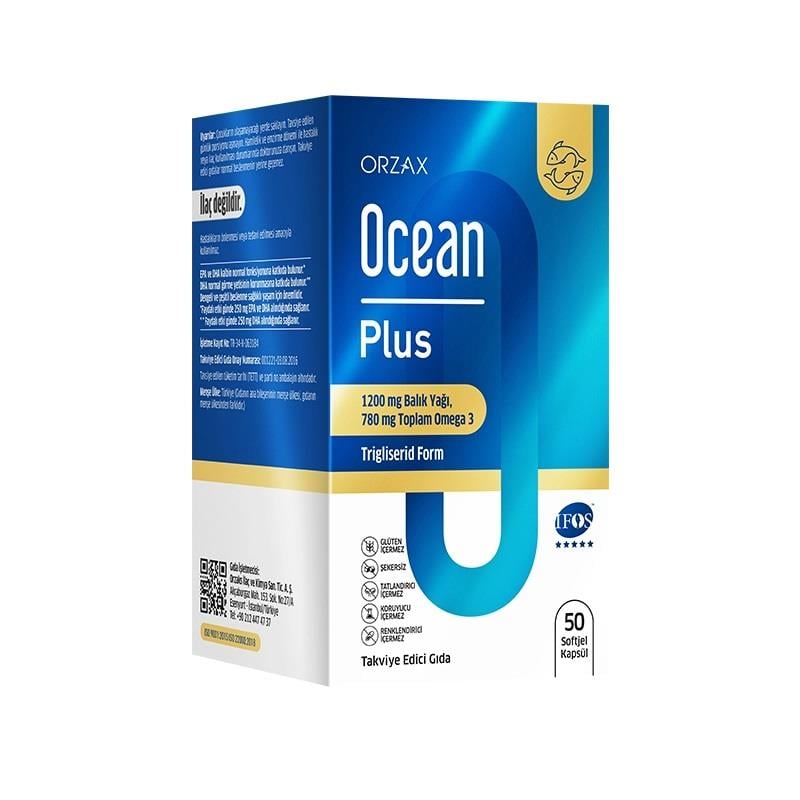 Ocean Plus 1200 mg Saf Balık Yağı 50 Kapsül