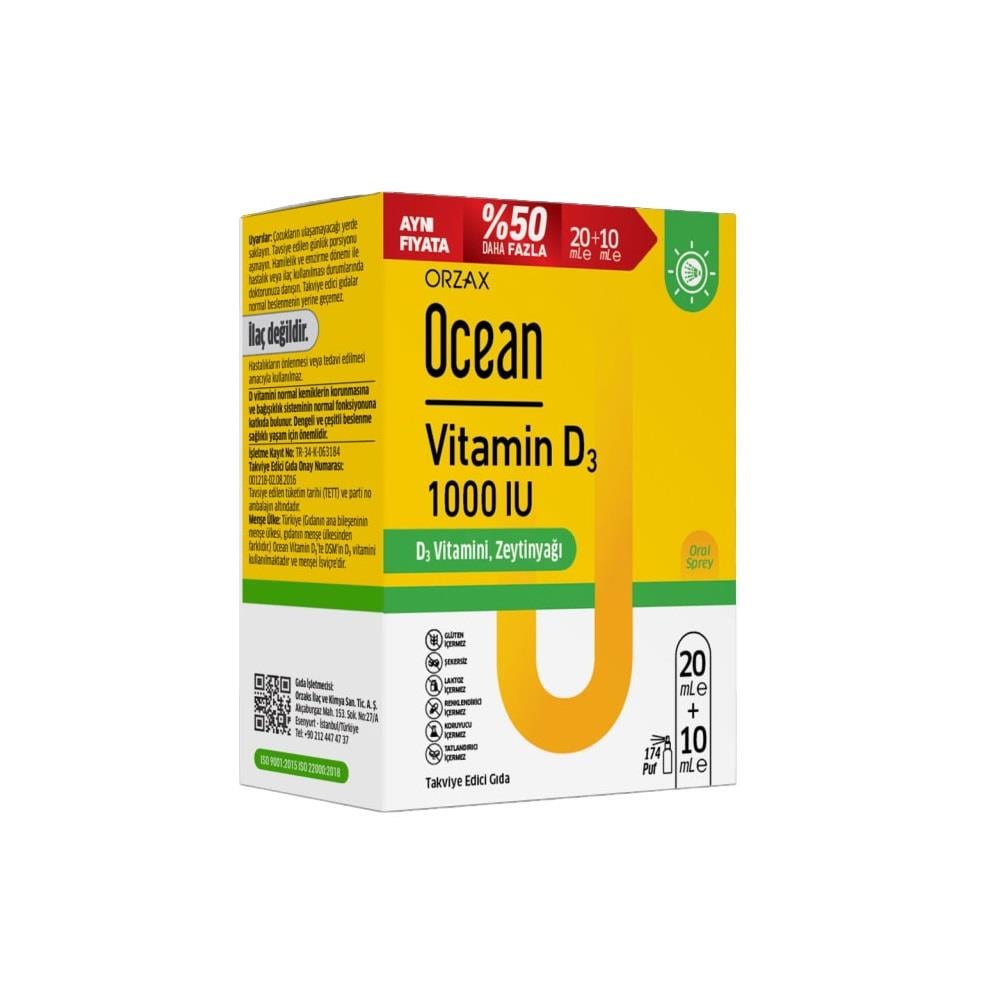 Ocean Vitamin D3 1000 IU 30 ml Damla
