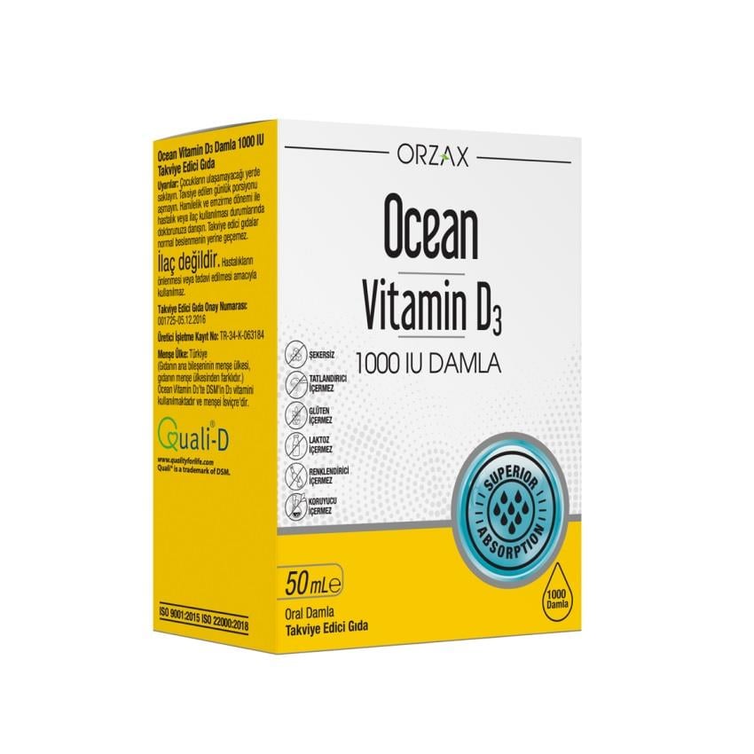 Ocean Vitamin D3 1000 IU 50 ml Damla