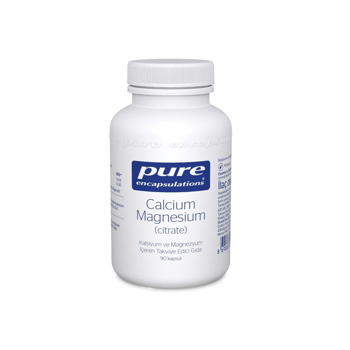 Pure Calcium Magnesium Citrate 90 Kapsül