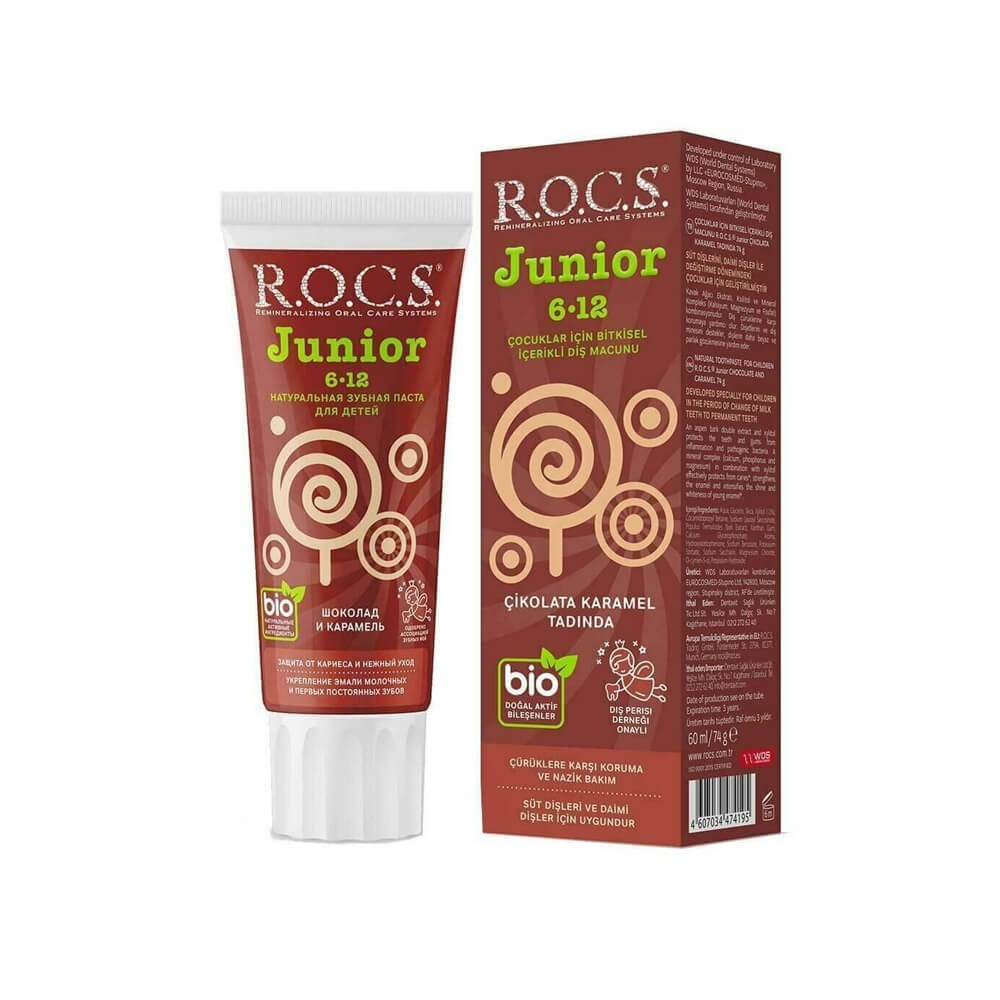 ROCS Junior 6-12 Diş Macunu 60 ml / Çikolata Karamel