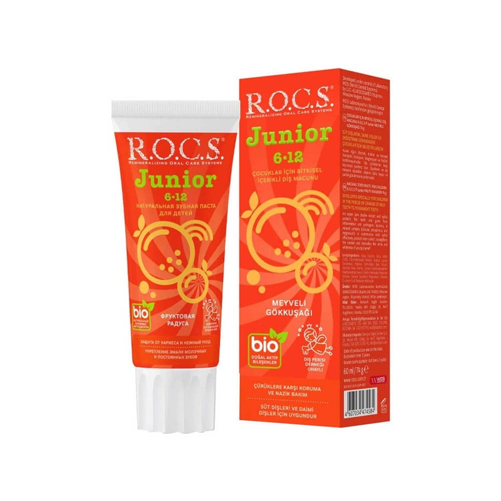 ROCS Junior 6-12 Diş Macunu 60 ml / Meyveli Gökkuşağı