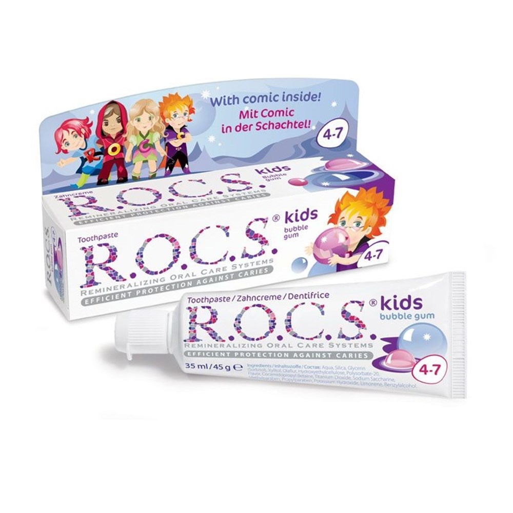 ROCS Kids 4-7 Çocuk Diş Macunu / Balonlu Sakız Tadında
