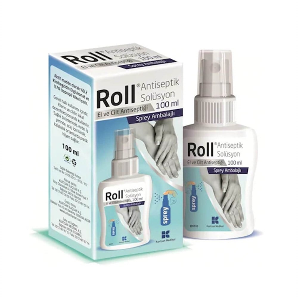 Roll Antiseptik Solüsyon 100 ml Sprey El Dezenfektanı