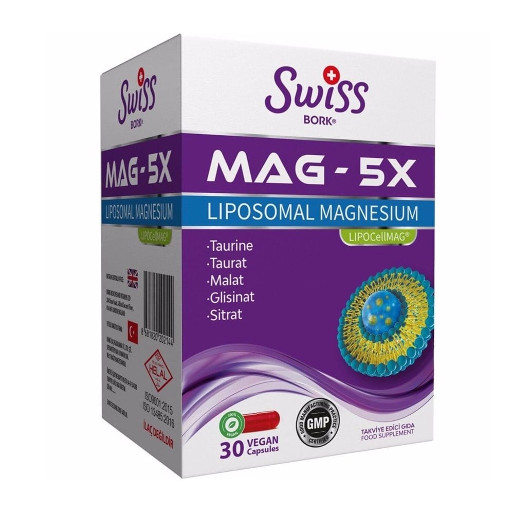 Swiss Bork Mag-5X Liposomal Magnesium 30 Kapsül