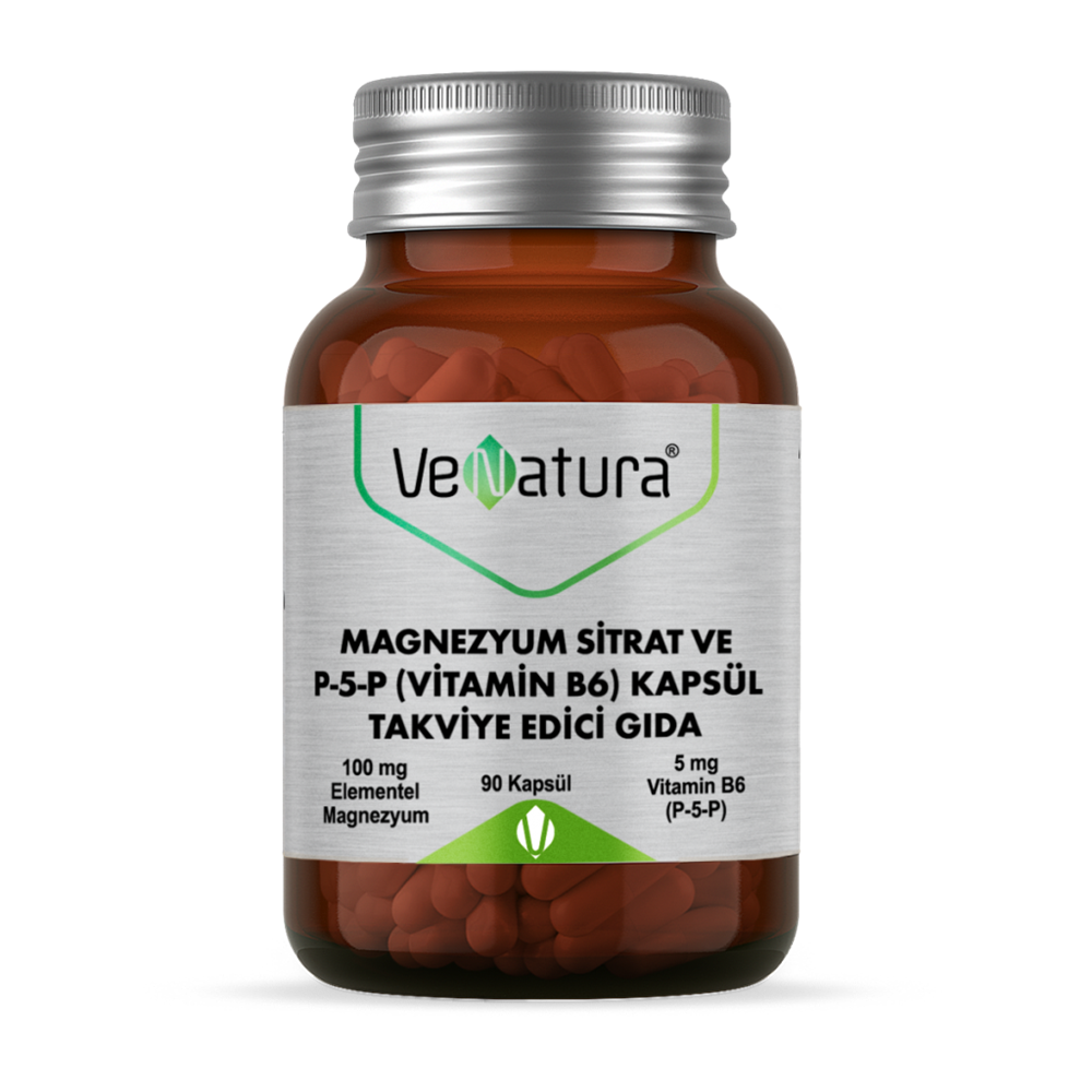 VeNatura Magnezyum Sitrat ve P-5-P (Vitamin B6) 90 Kapsül