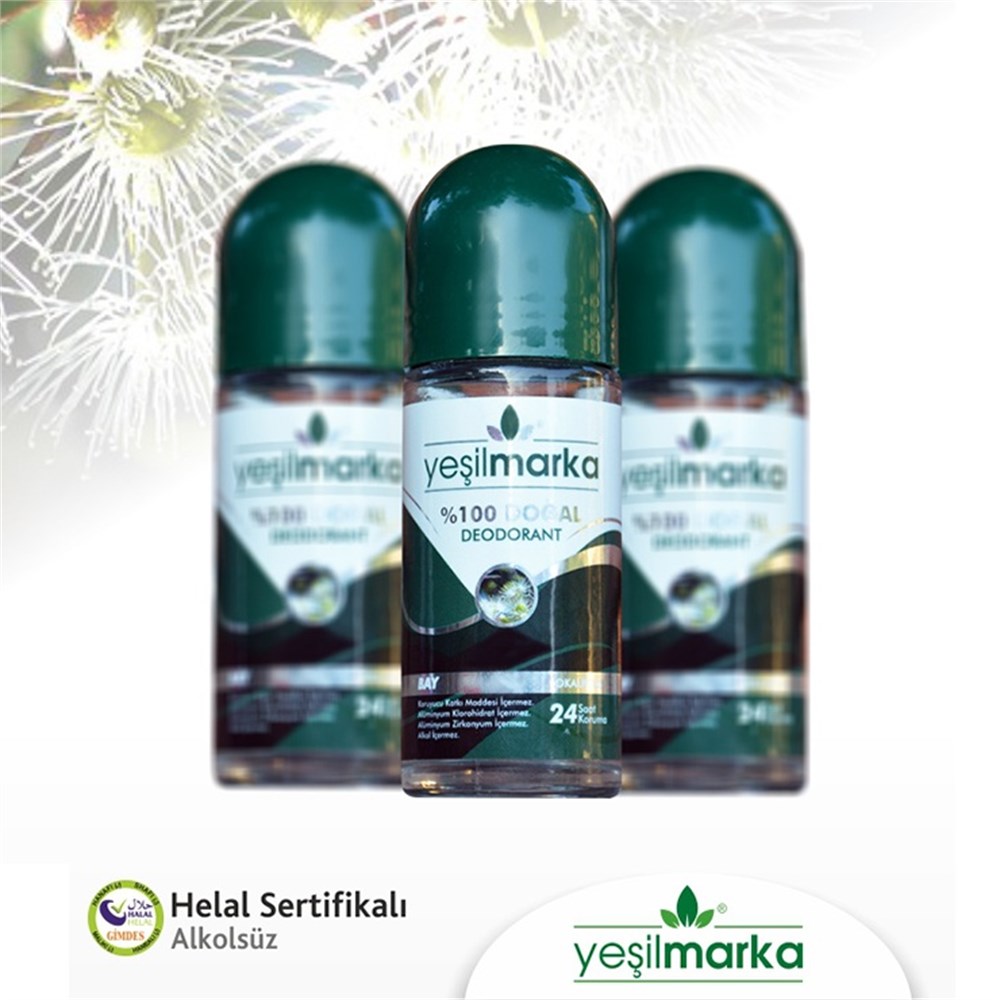 Yeşil Marka %100 Doğal Roll-On Deodorant Bay / OKALİPTUS