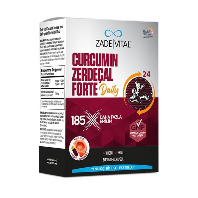 Zade Vital Curcumin Zerdeçal Forte Daily 60 Yumuşak Kapsül