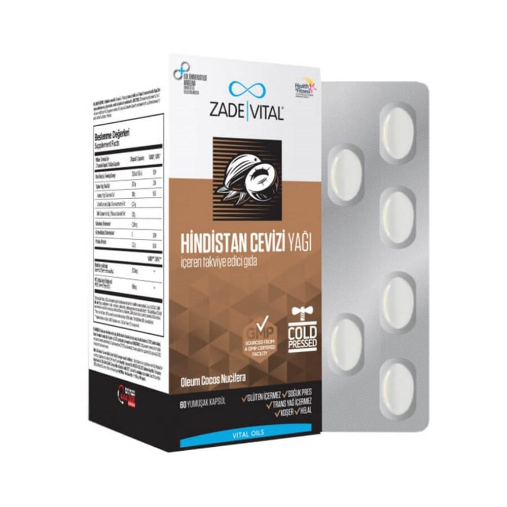 Zade Vital Hindistan Cevizi Yağı 60 Kapsül
