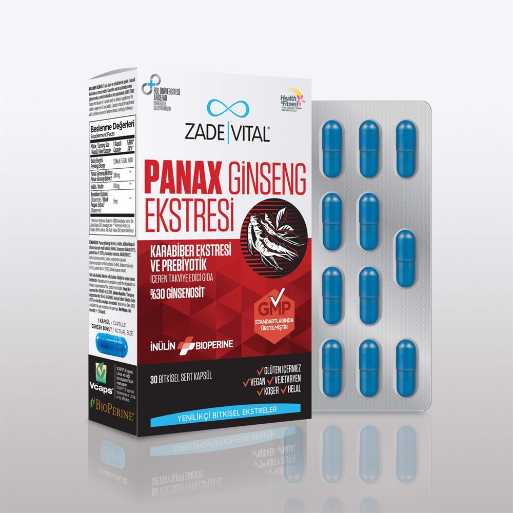 Zade Vital Panax Ginseng Ekstresi 30 Kapsül