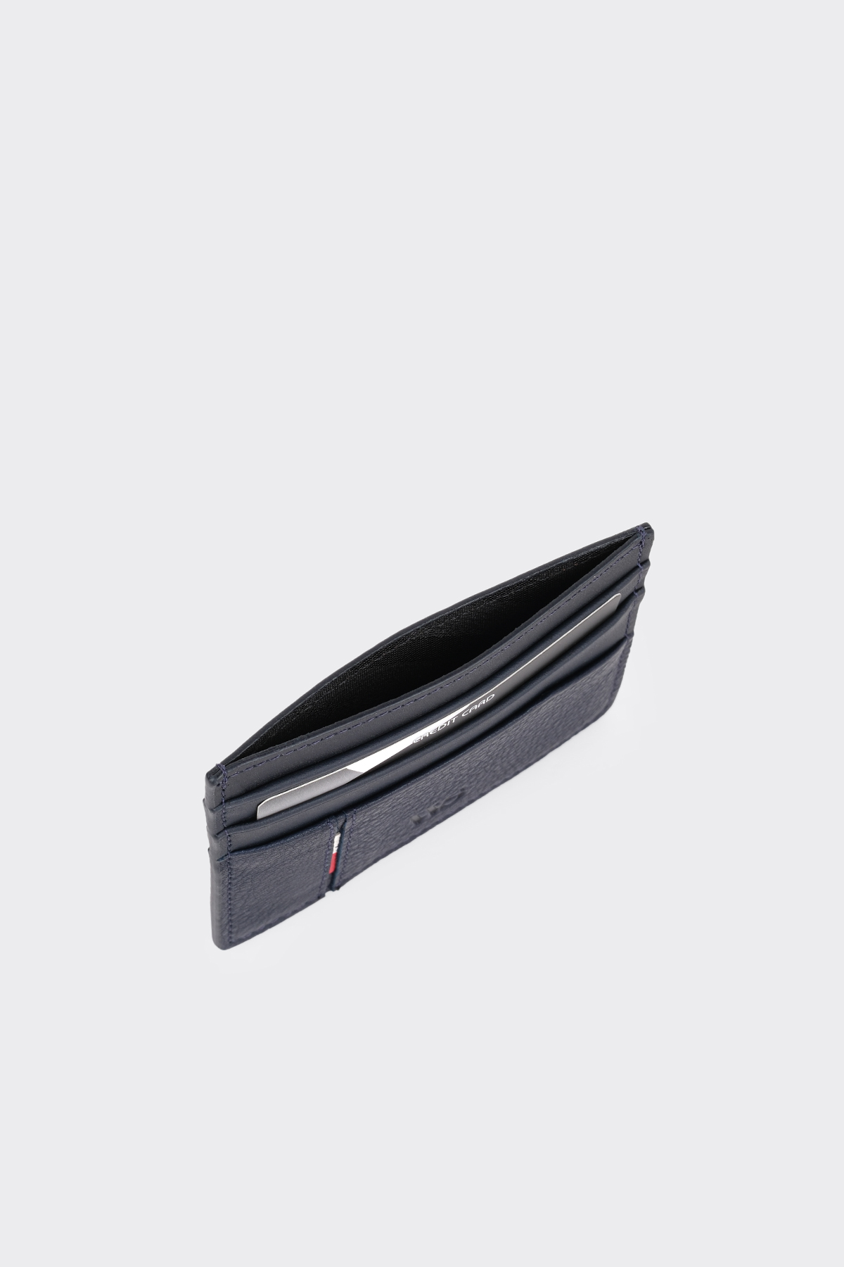 Lacivert Premium Yatay Deri Erkek Kartlık