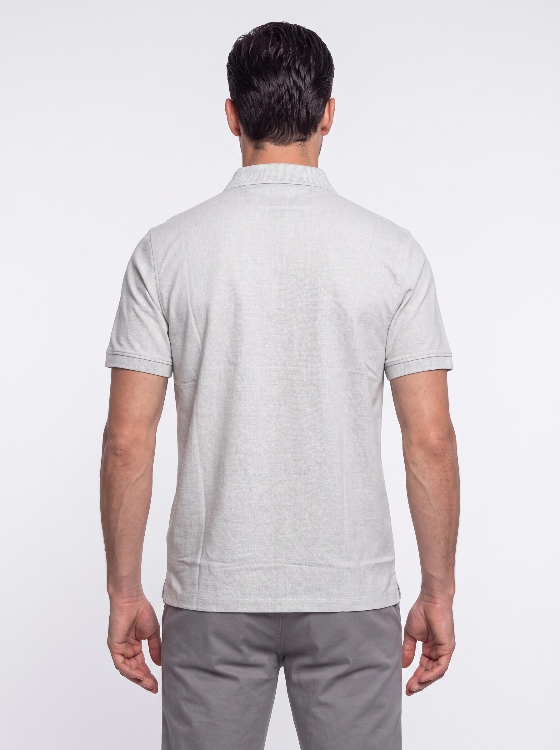 Açık Yeşil Mikro Desenli Regular Fit Erkek Polo Yaka Tişört