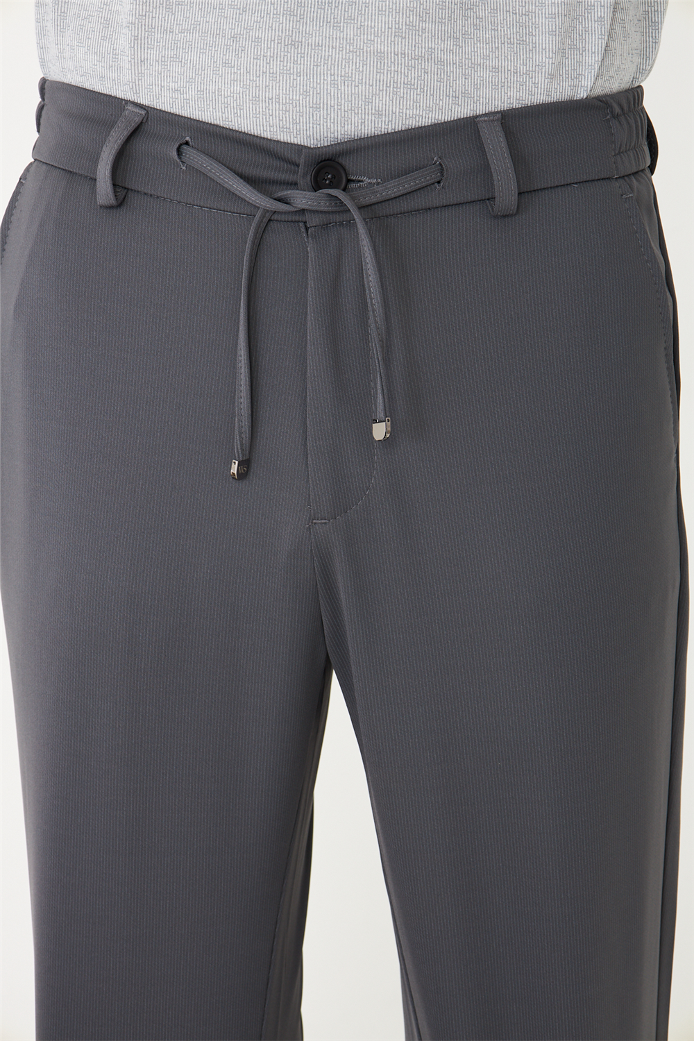 Antrasit Modern Kesim Bağcıklı Smart Casual Jogger Pantolon