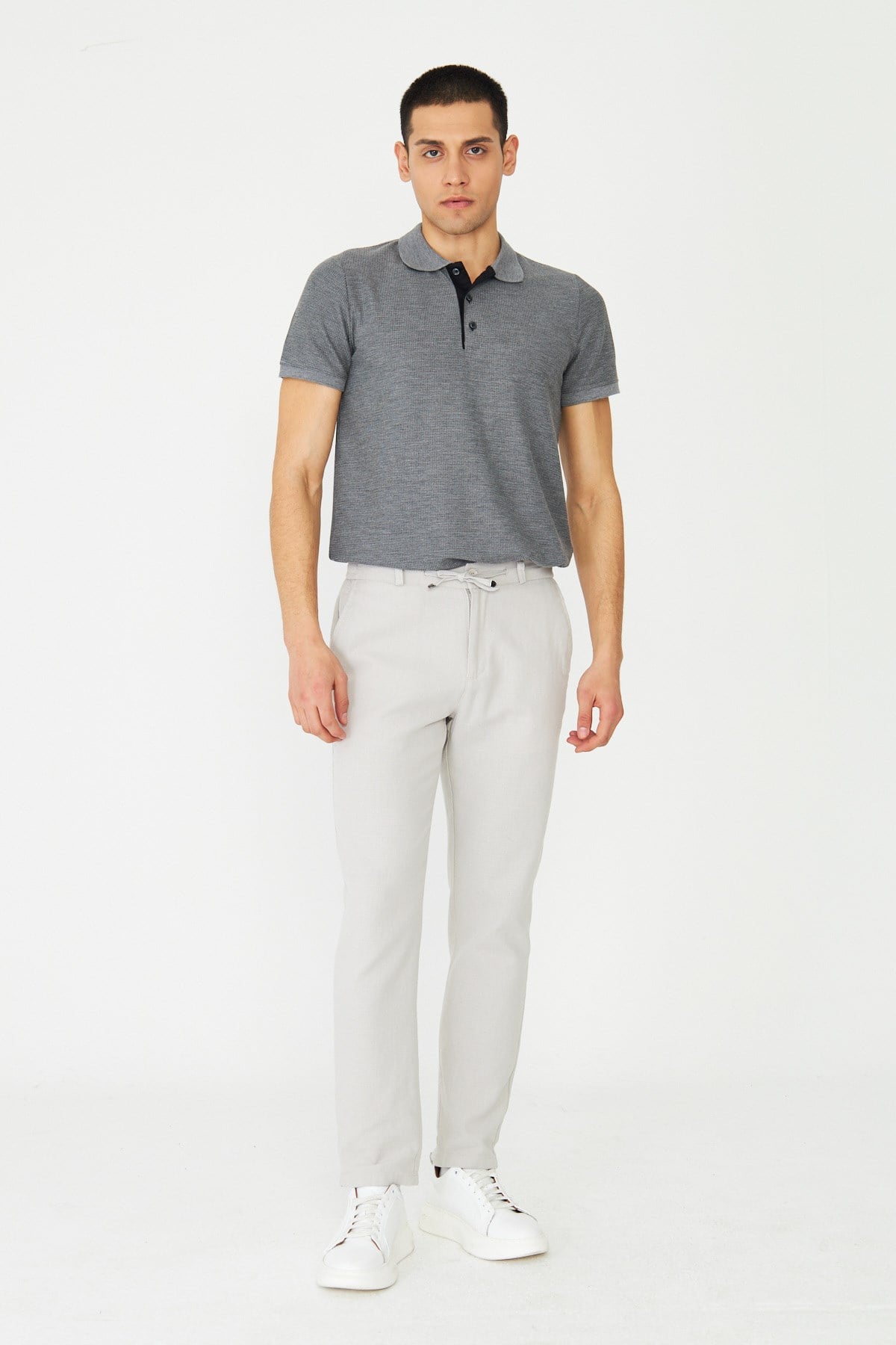 Antrasit Modern Kesim Polo Yaka Erkek T-Shirt