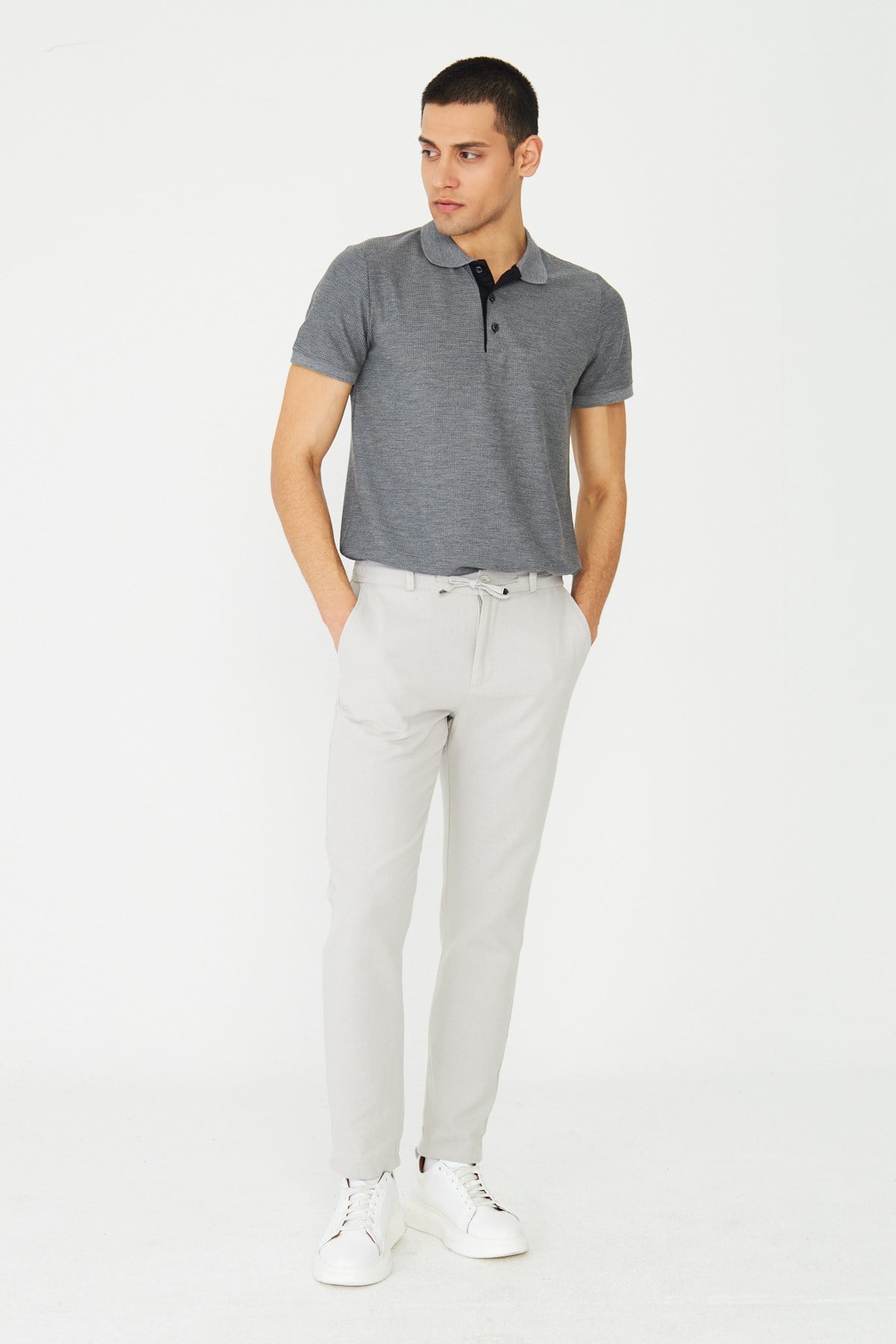Antrasit Modern Kesim Polo Yaka Erkek T-Shirt