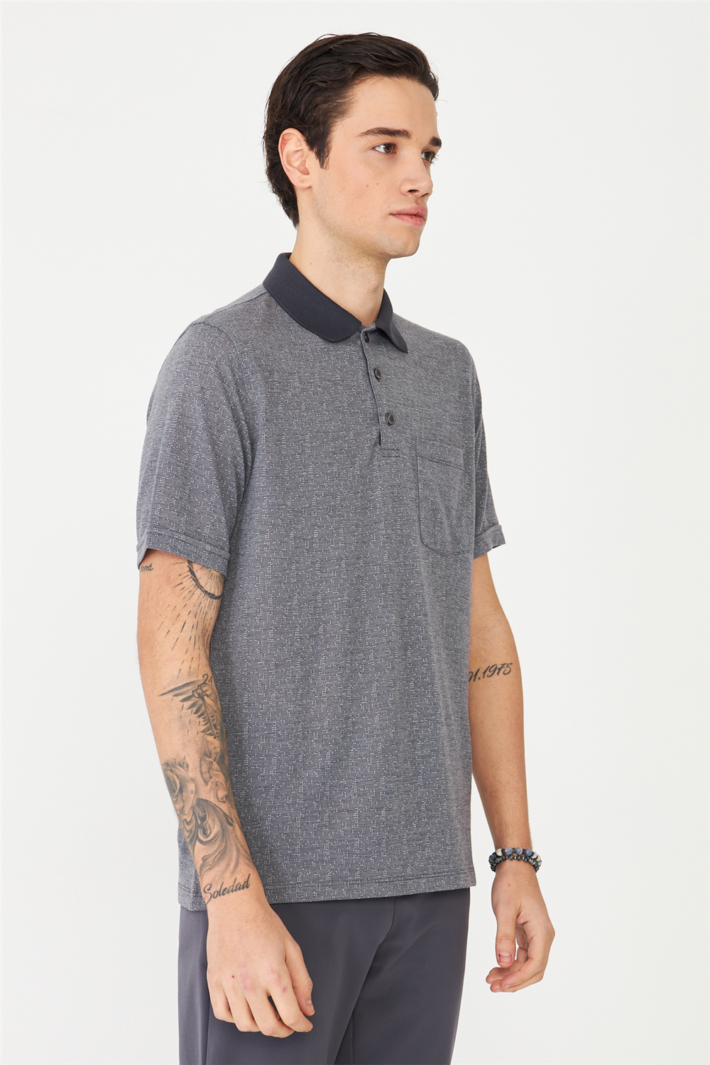 Antrasit Polo Yaka T-Shirt 