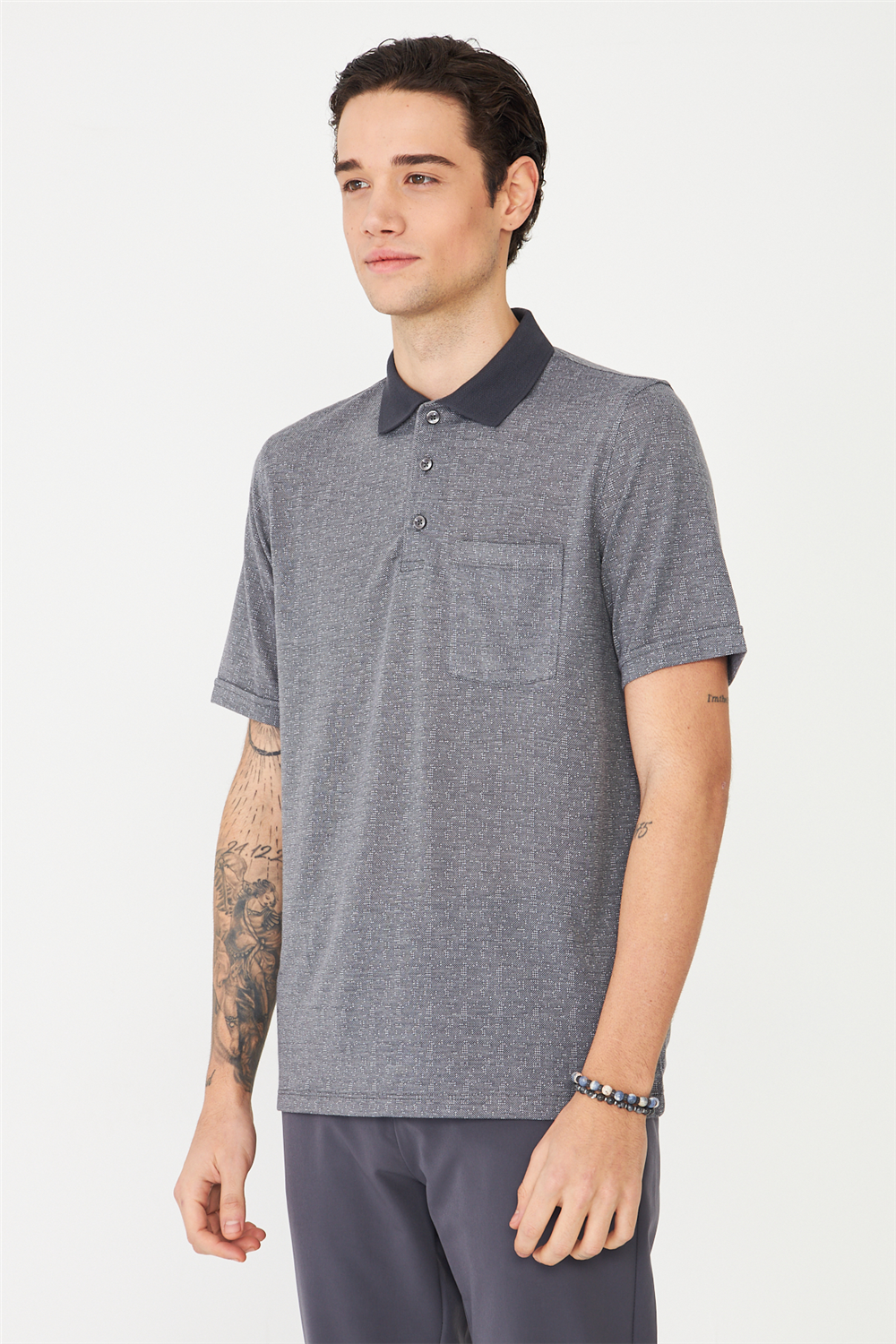 Antrasit Polo Yaka T-Shirt 