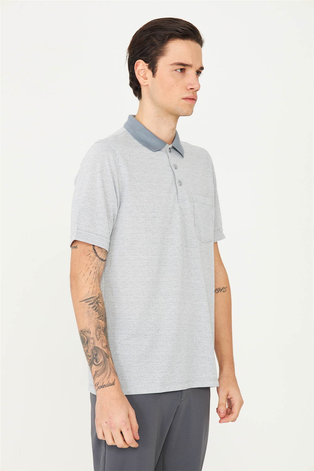 Antrasit Polo Yaka T-Shirt 
