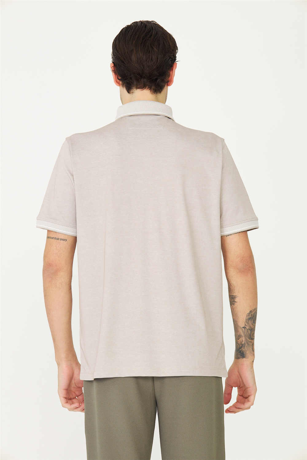 Bej Polo Yaka T-Shirt 
