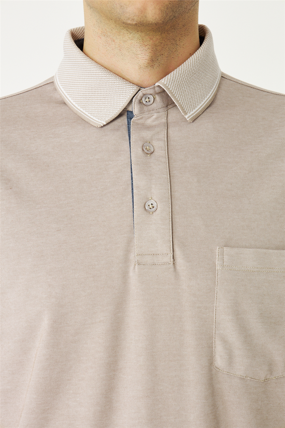 Bej Polo Yaka T-Shirt 