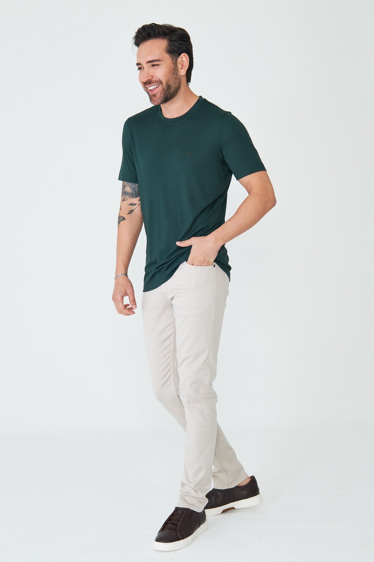 Bej Tencel Kumaş Yazlık Erkek Chino Pantolon