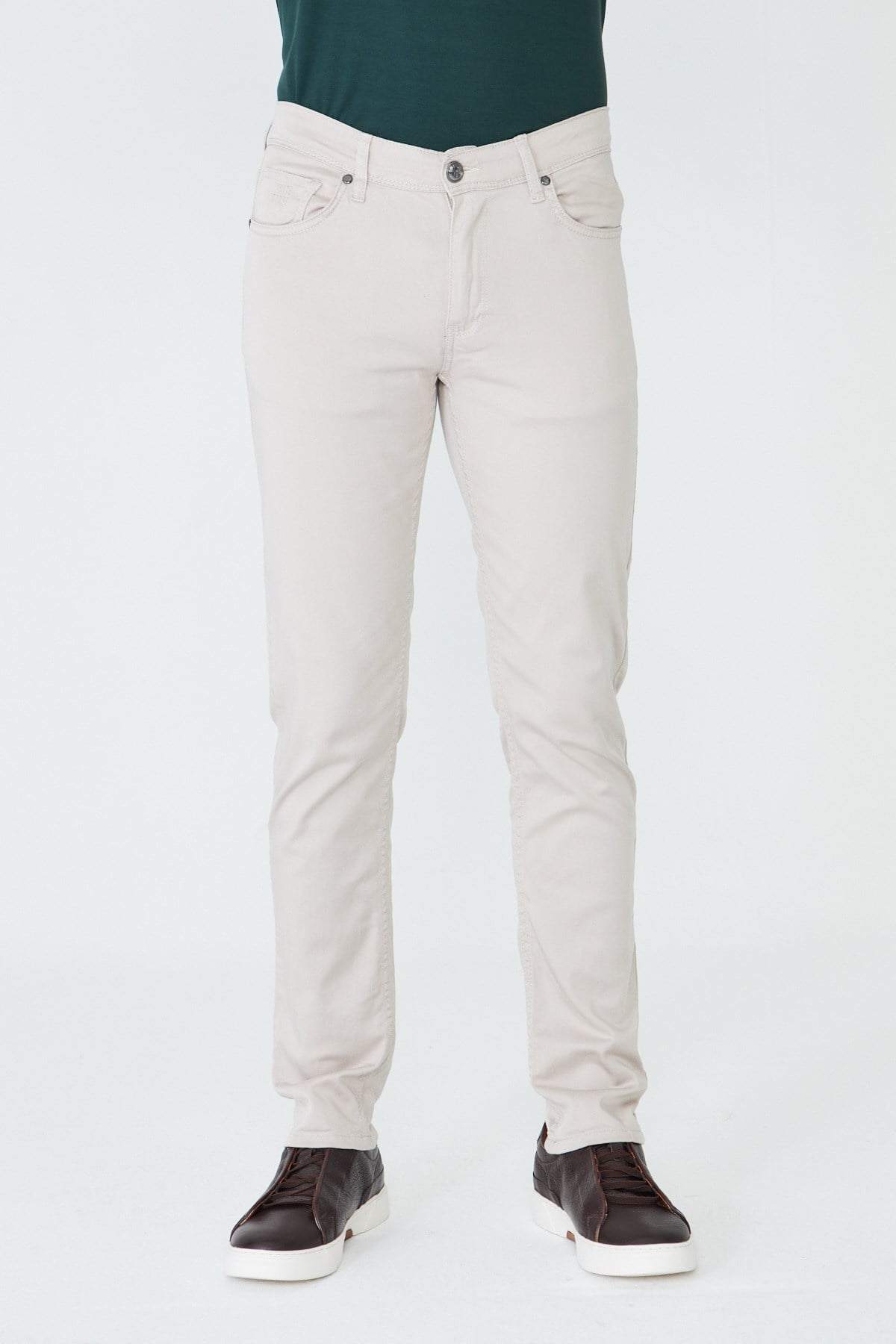 Bej Tencel Kumaş Yazlık Erkek Chino Pantolon