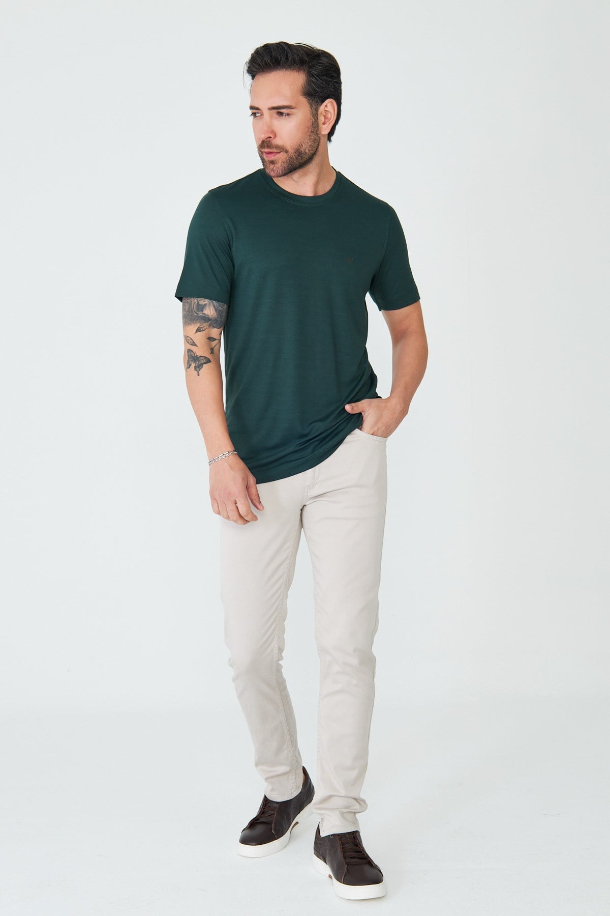 Bej Tencel Kumaş Yazlık Erkek Chino Pantolon