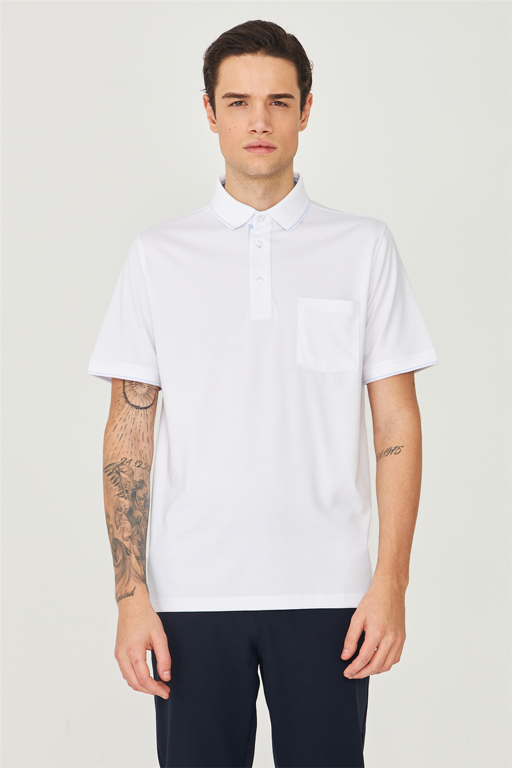 Beyaz Polo Yaka T-Shirt 